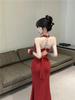 Spicy Girl Halter Bandage Backless Bodycon Fishtail Dress for Spring/Summer