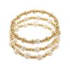 Meier Freshwater Pearl Gold-plated Copper Round Bead Bracelet - Luxury Fashion Stretch Layered Bracelet