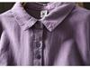 Women's Artistic Solid Purple Cotton Shirt - Spring 2026 Collection