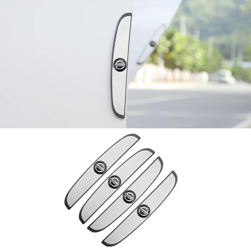 ASD1  4Pcs Rubber Anti Collision Strip Car Door Rearview Mirror Protector Stickers For Nissan Sylphy N7 Teana Qashqai Note Navara Leaf