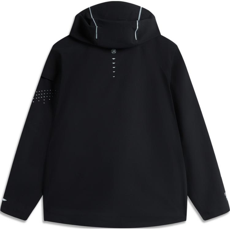 Li Ning CF Su Wan Long Jia Breath Serie Winddichte Wasserdichte Wanderjacke Unisex Jacke Schwarz AEMU047-3