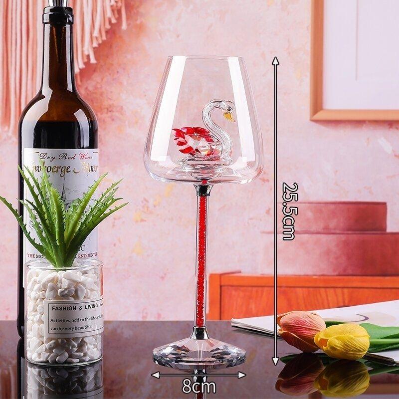 Bicchiere da Vino Cigno di Lusso Europeo, Elegante Calice Alto per Champagne e Vino Rosso per Bar e Feste