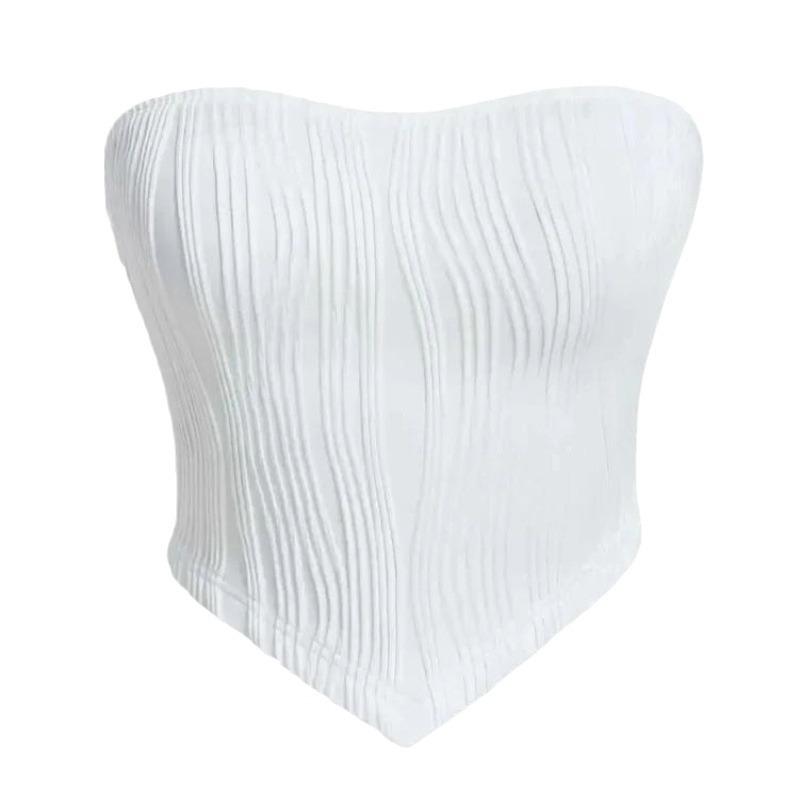 Spot new summer OL temperament splicing strip tapered pendulum thin tube top women's clothing wholesale