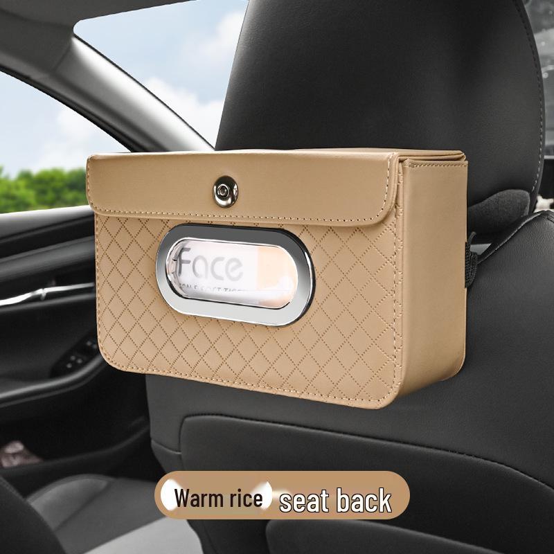 Car Tissue Box: Sun Visor/Seat Back Mountable