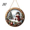 Holiday Decorations for Home Wooden Christmas Hanging Pendant, Snowman/Santa Claus/Gnome Ornament with Festive Door Plaques Hemp Rope Indoor