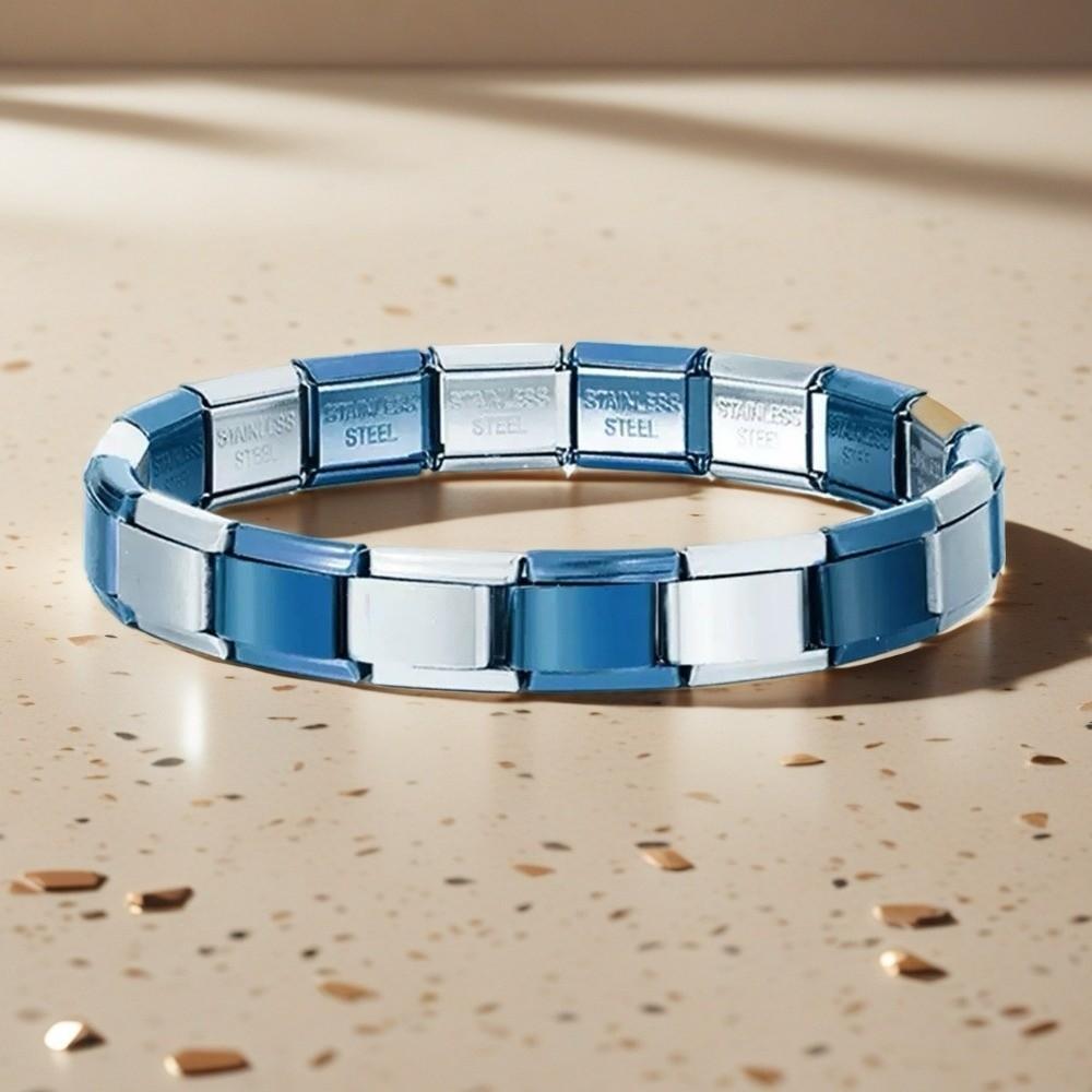9mm Modular Stainless Steel Bracelet Square Elastic Hand Chain Italian Chain Link Bracelet  Jewelry