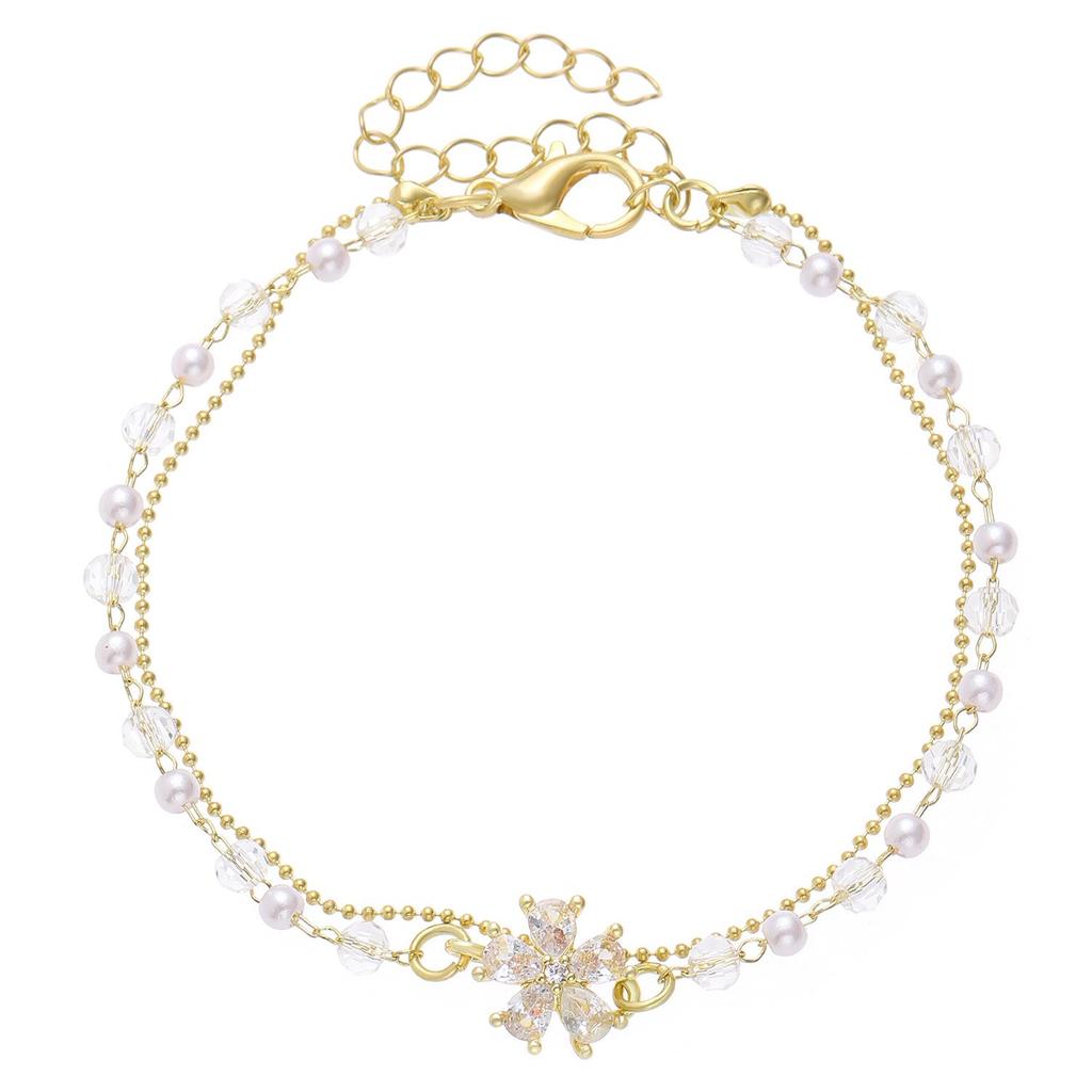 French Retro Double-Layer Women's Bracelet - European & American Style, with Chinese Ancient Influence