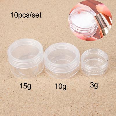 Plastic Bottles Transparent Pot Cosmetic Jar Makeup Container Sample Canisters Storage Boxes