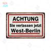 Halt Metall Zeichen Deutsch Achtung Warnschilder Gefahren bereich Warn plakate Vintage Metall Plakette Weißblech Wand dekorative