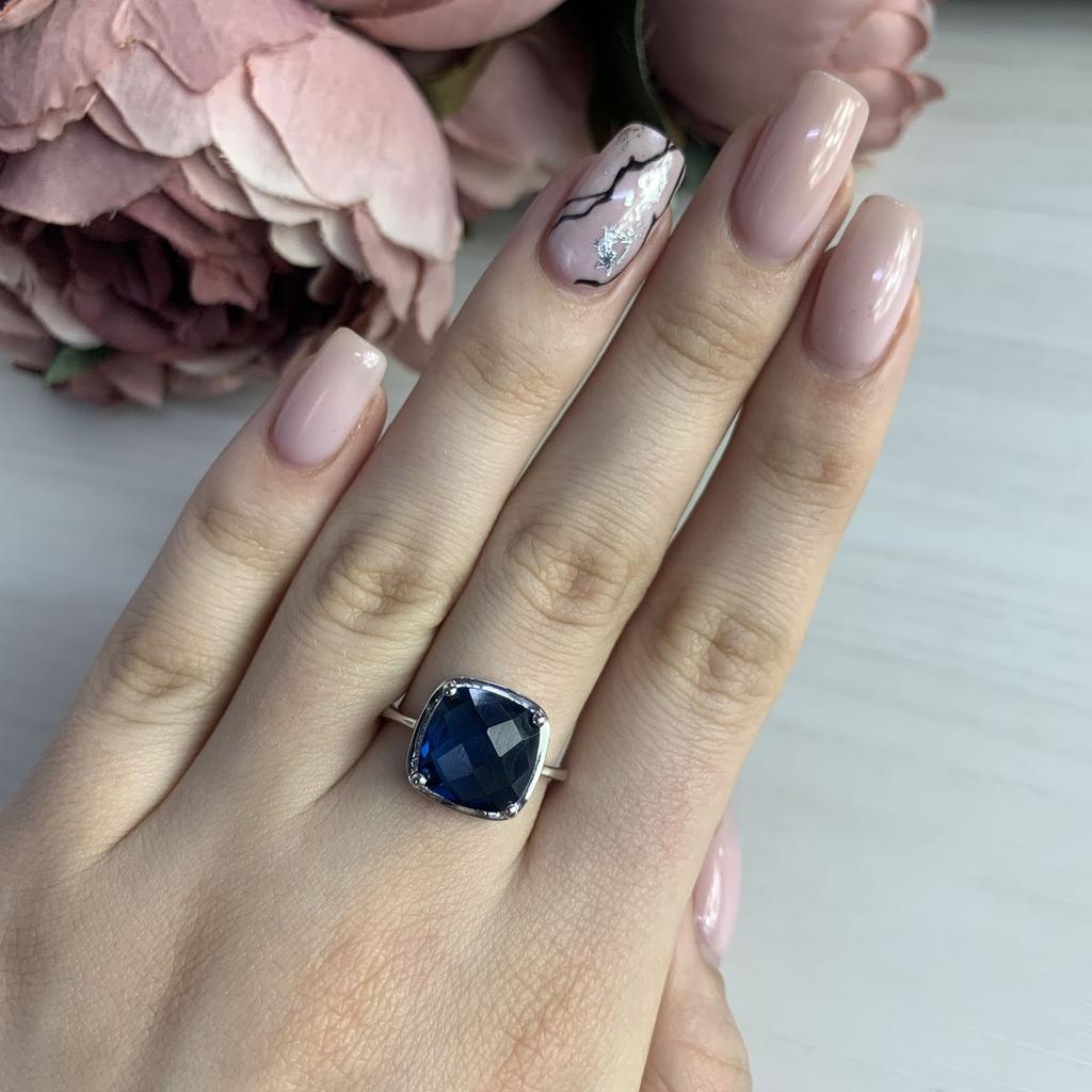 Silver Ring with London Blue Topaz (1937563) 4.21 Gr. 925 Samples