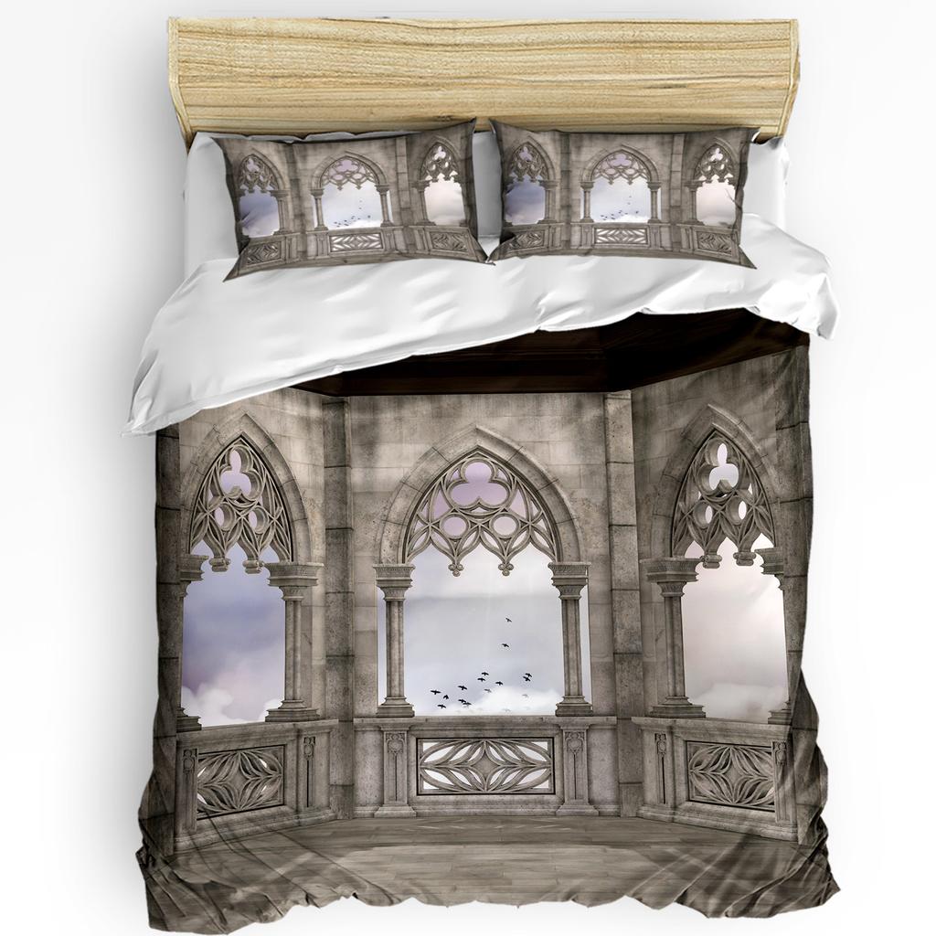 London Red Bus Building House 3pcs Bedding Set For Bedroom Double Bed Home Textile Duvet Cover Quilt Cover Pillowcase