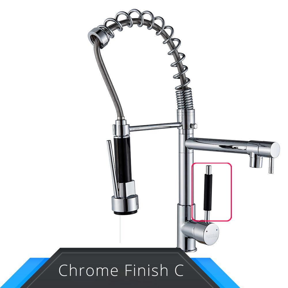 Rubinetto da Cucina Rozin Nero e Oro Rosa a Molla Estraibile Miscelatore Acqua Calda e Fredda Rubinetto a Cascata con Doppia Uscita Montaggio su Lavello