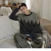 Neuer Herren Dick Bedruckter Rundhals Pullover Herbst Winter Lässig Locker Color-Blocking Fauler Stil Oberteil