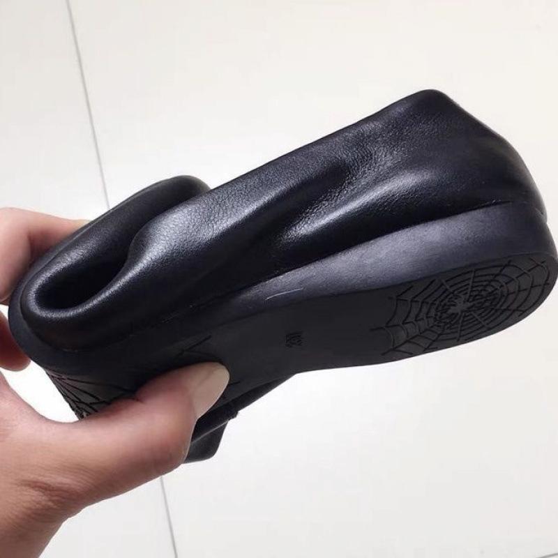 Leather work shoes single shoes women's flat soft sole professional flight attendant women's shoes black leather shoes work shoes comfortable thick he