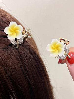 2 Stück Mode Süßwasser Diamant Ei Blume Haarspangen für Frauen Mädchen Party Haarschmuck
