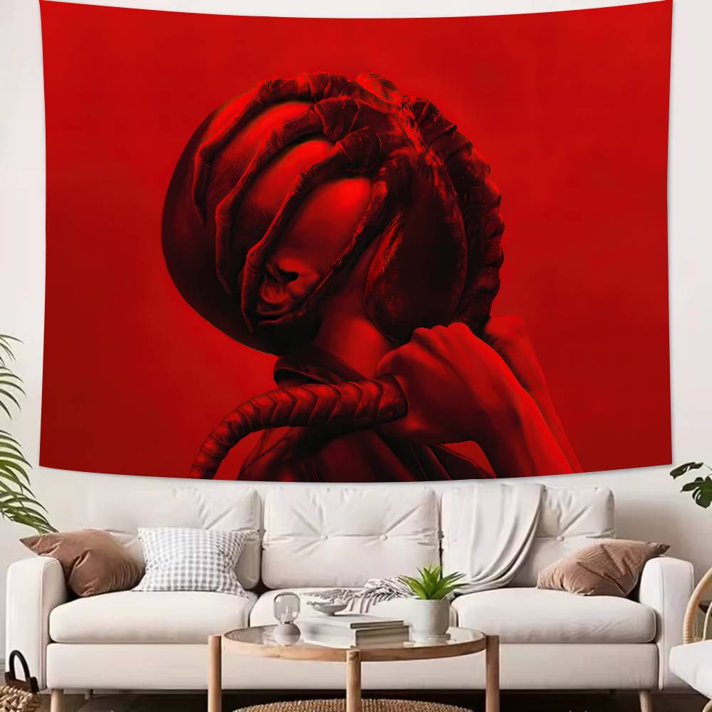 Science Fiction Horror Movie Alien Tapestry Decoration Bedroom Dormitory Background Cloth Holiday Home Living Room Club Tapestry