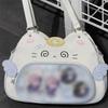 Kawaii Cat Itabag With Transparent PU Badge Display Cotton Plush Toy Storage Fashion Backpack For Outdoor Small Items