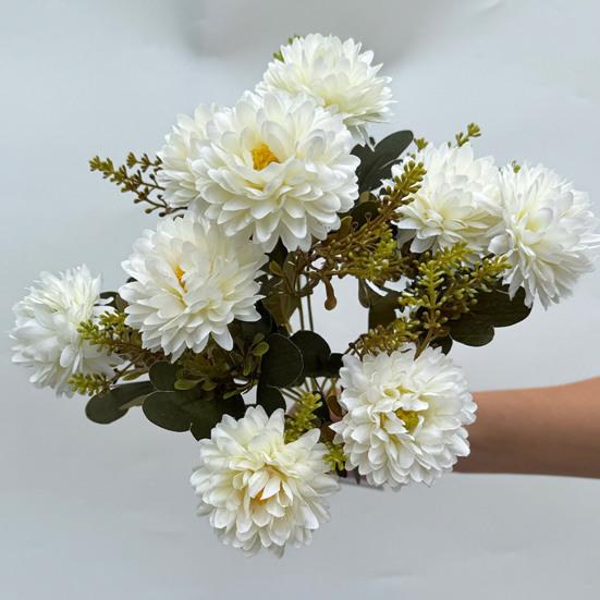 Chrysanthemum Bunch Faux Flowers with Bendable Stems Realistic Fake Flowers