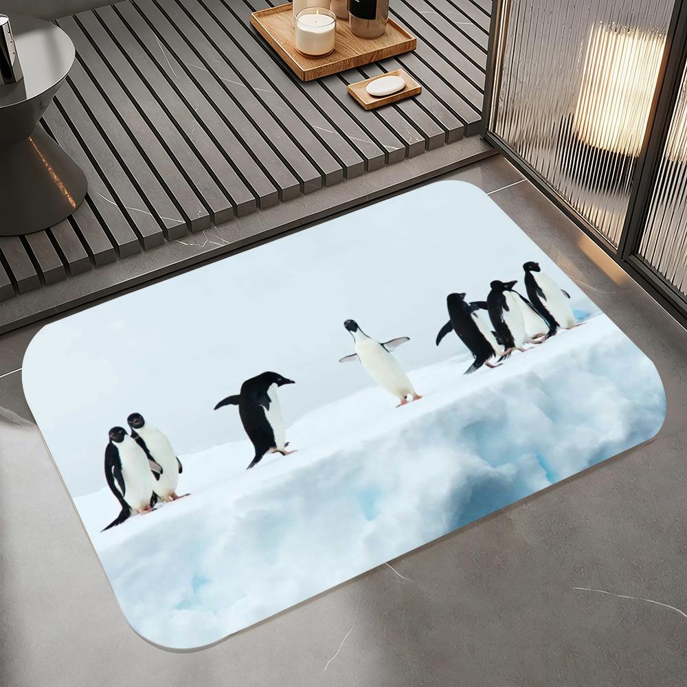 

Anime P-penguin Floor Mat Diatomite Bath Mat, Quick Dry Absorbent Non-Slip Door Mat 50cm x 80cm