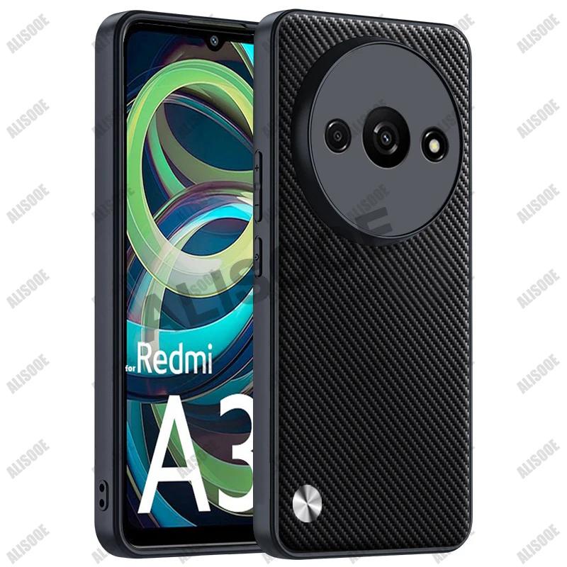 Shockproof Funda for Xiaomi Redmi A3 Case Luxury Fiber Texture PU Leather Protection Cover for For Redmi A3 Capa