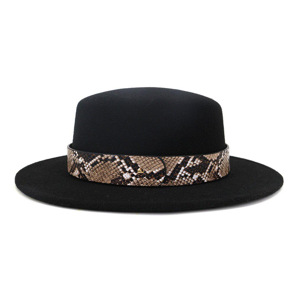 Buy Vintage Wide Brim Felt Wool Fedora Hat Women Men Flat Top Jazz