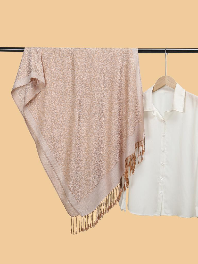 Autumn And Winter Imitation Cashmere Shawl Women'S Ethnic Style Warm Scarf Jacquard Tassel Women'S Shawl