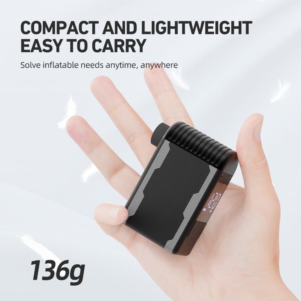 A2S MTB Road Tire 120 PSI Portable Pocket Bike Electric Air Pump Tire Pressure Digital Display Mini Fast Compressor