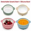 with Silicone Suction Cup Children's Complementary Food Bowl Ceramic Baby Dish  Infant Training