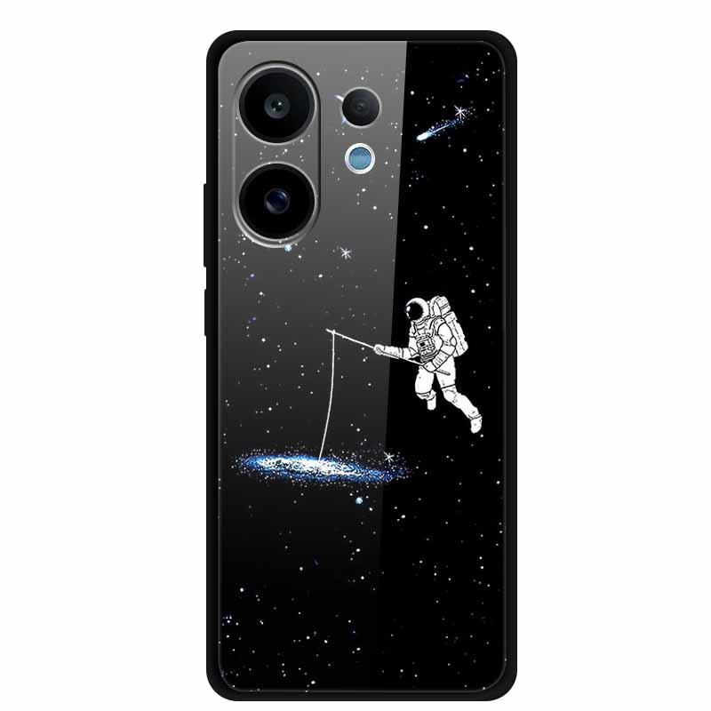 For Vivo V60 5G Glass Case Fashion Cool Animal Tempered Glass Back Cover Case For Vivo V 60 2025 Phone Cases 6.77" Fundas Coques