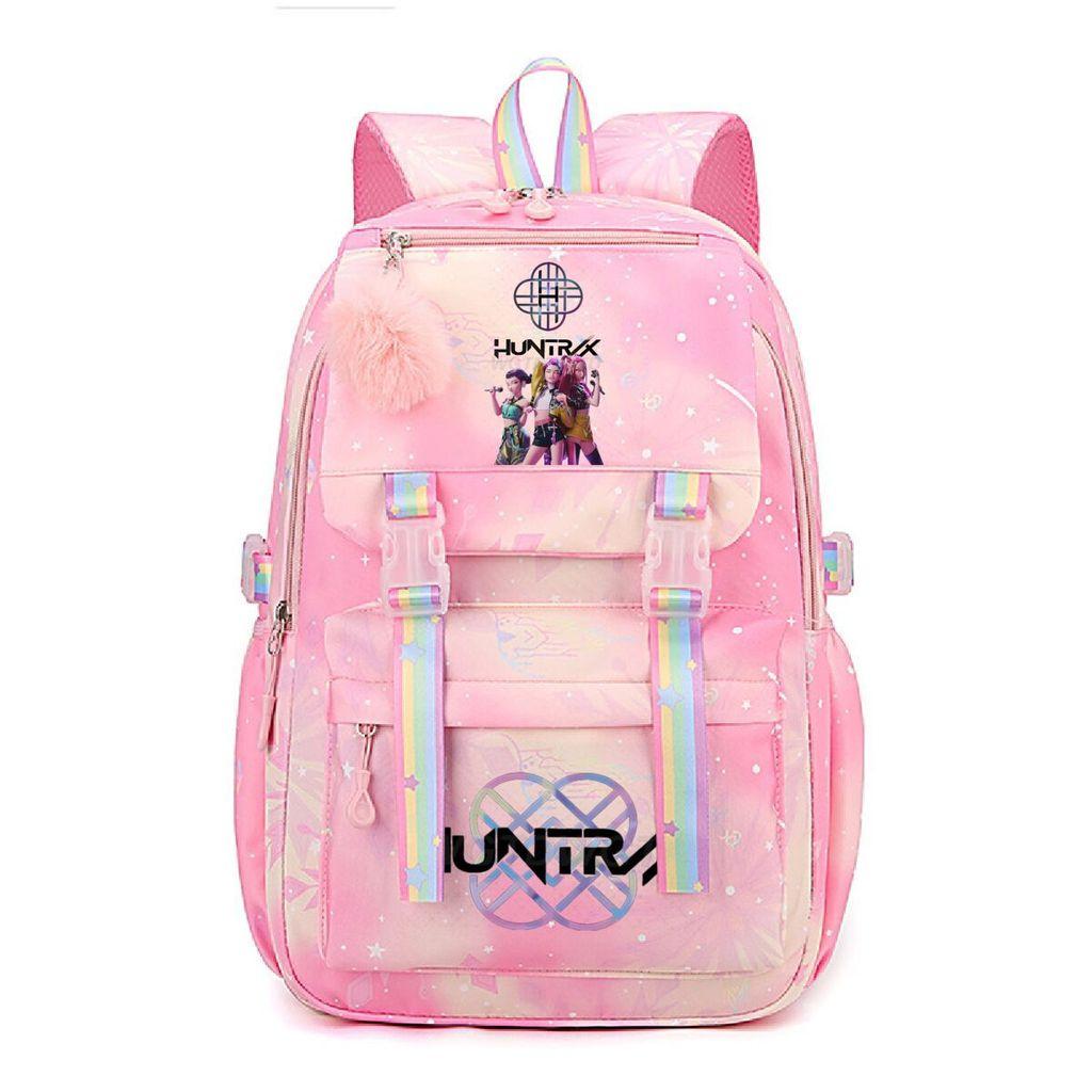 Girls Kpop Hunters Rumi Zoey Mira Printed Backpack Student School Travel Large Capacity Bag