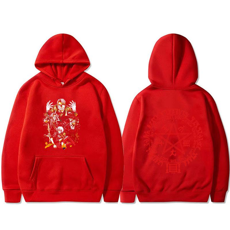 Anime Hellsing Abraham Van Helsing Vampir Alucard Grafik Hoodie Herren Damen Cartoon Manga Pullover Herren Fleece Baumwoll-Hoodies