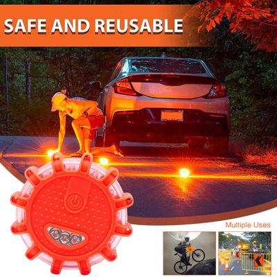 Semnalizatoare rutiere LED Lumini de urgență Kit semnalizare rutieră de siguranță auto pentru vehicule Pachet 3 discuri cu unelte