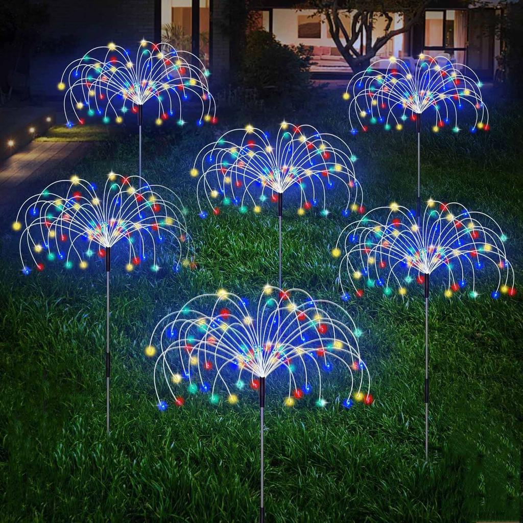 Outdoor Solar LED  Lamp – Christmas Garden Floor Lights with 8 Lighting Modes,  Courtyard Holiday Decor