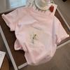 White Simple Cotton Short-sleeved T-shirt Women Summer New Korean Loose Three-dimensional Letter Top Trendy