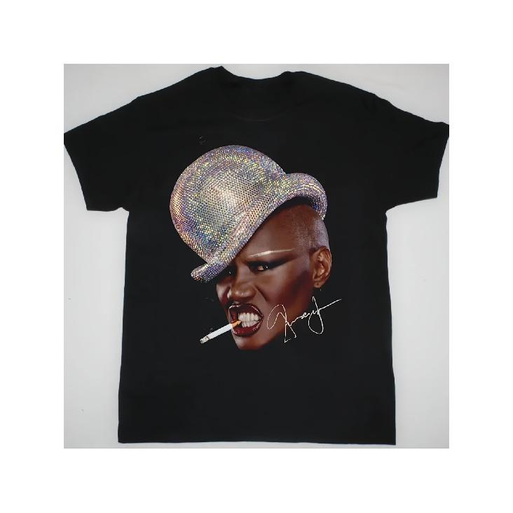 Tee Shirts Men S Short Grace Jones Signature Face for Fan Black All Size T Shirt Kh714 Gifts Crew Neck T Shirts S