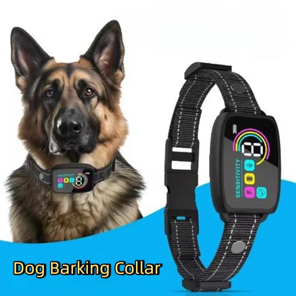 Type-C Rechargeable Dog Barking Collar Color Screen Vibration Stop Bark Collar  Pet Dog Training