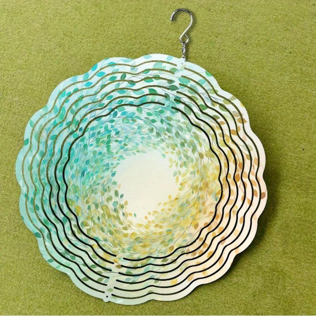 10 Zoll Metall Windspiel Anhänger mit 360 Haken Hängender Windspinner Gartendeko Outdoor Ornament für Terrasse Hof Alle Jahreszeiten Ohne Strom
