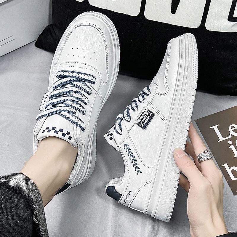 Men's 2025 New Style Paired with Spring and Summer Non Slip Breathable Student Board Shoes with Thick Soles