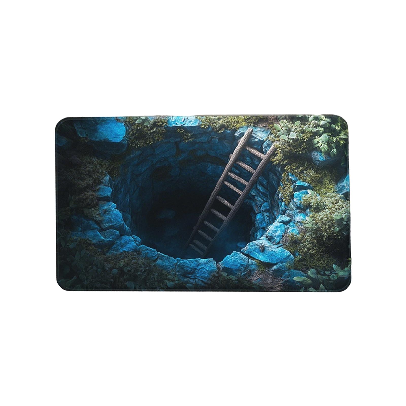 

Front Door Mat Indoor Outdoor Entrance, 3D Optical All-Weather Doormat, Optical Rug Ground Crack Rug 3D Rugs, Easy Clean Patio Porch One Size