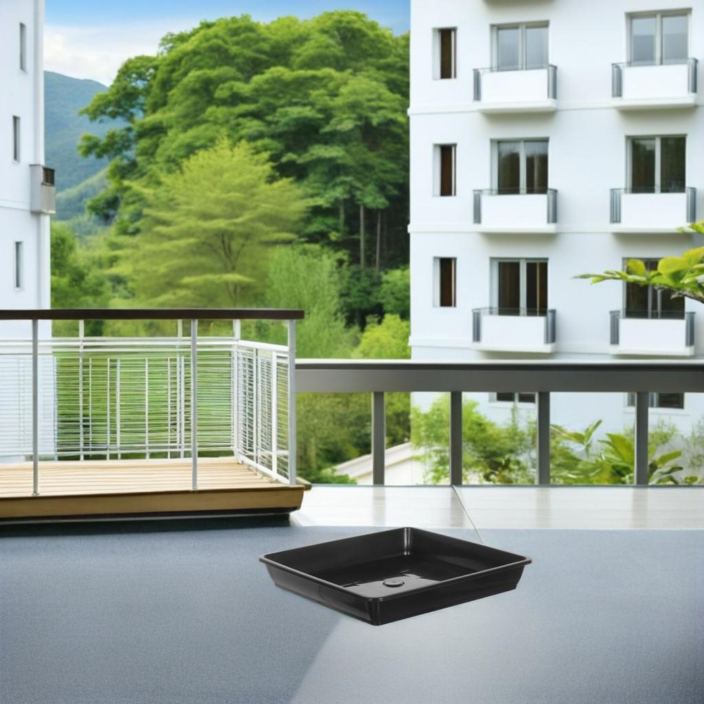 12Pcs Flower Basin Tray Premium Plastic Square Flowerpot Bottom Mats Plant Pot Water Holding Saucers Indoor Outdoor Gardening