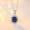 Authentic 925 Sterling Silver Plated Women Wedding Engagement Jewelry Collections Princess Oval Zircon Crystal Necklace Earrings Ring