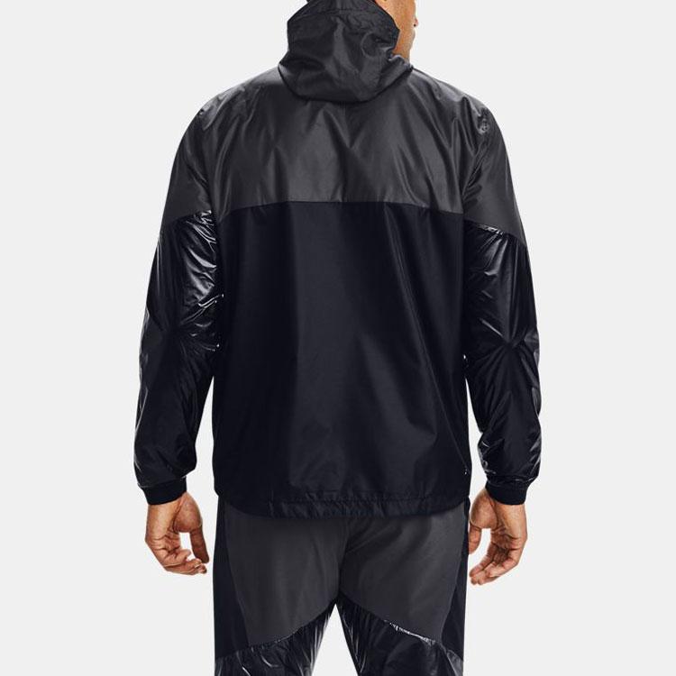 Under Armour Recover Legacy Training Lightweight Hooded Jacket With Logo Patchwork Men Jacket Black 1353370-590
