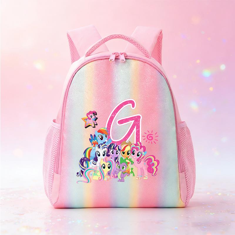 My Little Pony Schoolbag Kawaii Anime Pattern Pink Backpack Primary School Kindergarten Cartoon Shiny Bookbag Stationery Gifts Kid Friendly