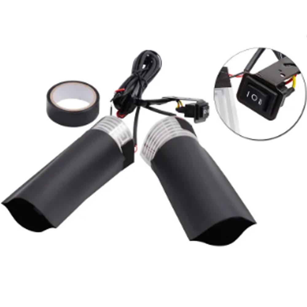 

Kebidumei Мотоциклетные нагреваемые рукоятки 12 В Универсальные грелки Электрические нагреваемые накладки на рукоятки Антивибрационные Нескользящие Комплекты быстрого нагрева чёрный