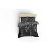 Parure de lit - 1 housse de couette 220x240 cm + 2 taies d'oreiller 60x60 cm - 65% coton, 35% polyester - Anthracite