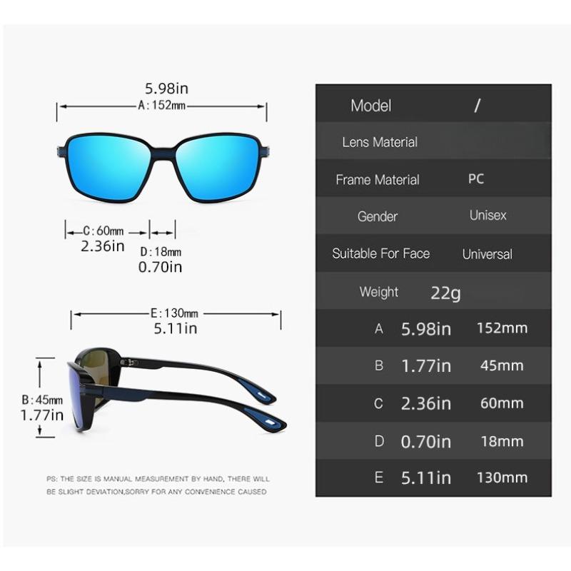 Retro Square Frame Sports Polarized Sunglasses Women's Men's Cycling Hiking Outdoor Travel UV400 UV Protection Trendy Eyewear