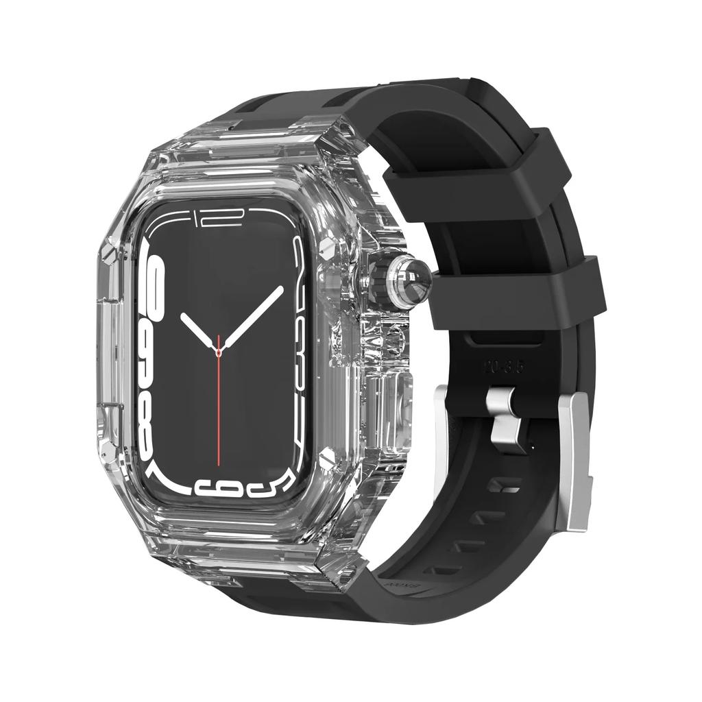 PC Case+Silicone Band for Apple Watch Series 10 42mm 46mm Sports Unisex Bracelet for IWatch 10 46MM 42MM Transparent Case Straps