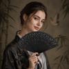 Portable Folding Bamboo Fan Solid Color Elegant Handheld Fans Tassel Folding Fan  Home Decoration