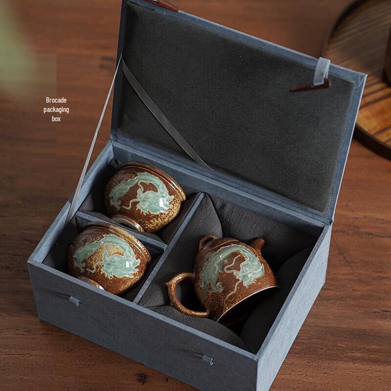 Palace Museum Flying Dragon Longquan Celadon Tea Set