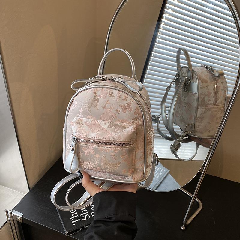 Bag Women's New Summer Fashion Travel Student Backpack Mini Embroidered Backpack
